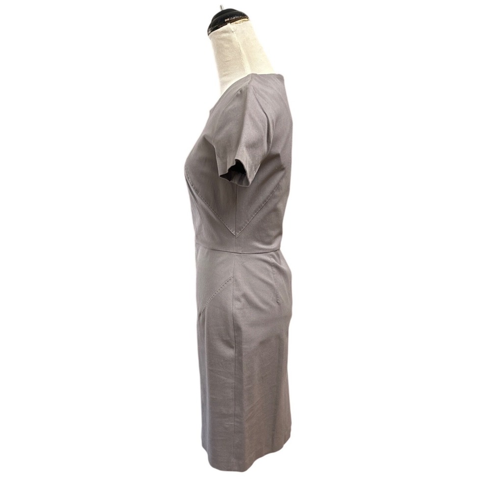 Banana Republic Womens Grey Signature Stretch Sheath Dress Short Sleeve Size 0 - Picture 4 of 8